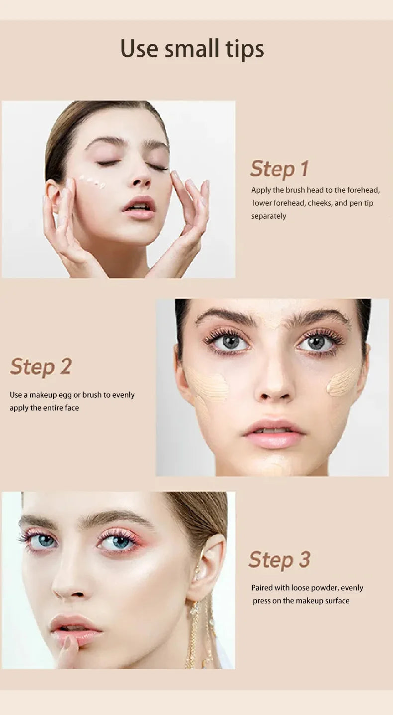 Corretivo líquido fosco de alta cobertura à prova d'água controle de óleo hidratante corretivo de longa duração maquiagem facial profissional✨