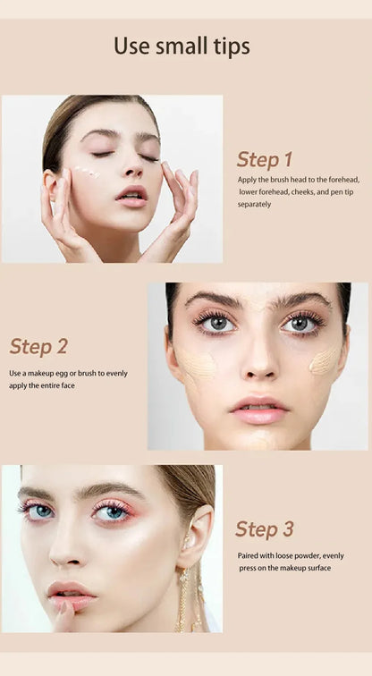 Corretivo líquido fosco de alta cobertura à prova d'água controle de óleo hidratante corretivo de longa duração maquiagem facial profissional✨