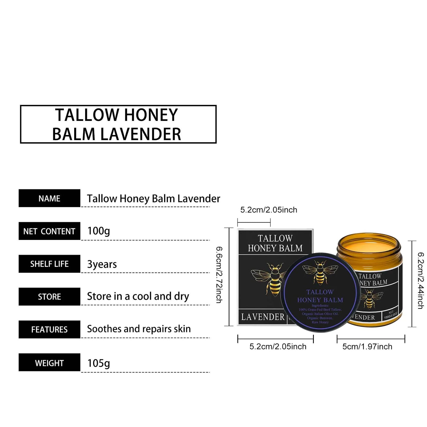 Creme hidratante de mel e sebo para uma pele radiante, que melhora a elasticidade, suaviza, aclara, combate a opacidade e refirma a pele. Ideal para rosto e corpo.