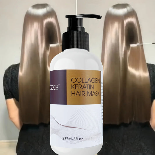 Máscara capilar de queratina de colágeno GZE - Condicionamento profundo para cabelos secos - Infundido com óleo de argan, óleo de coco e manteiga de karité✨