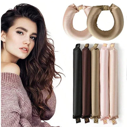 Modeladores de cabelo sem calor, haste de ondulação de cetim, sem calor, cachos de seda, rolos de cabelo preguiçosos, modelador de cabelo macio para dormir, ferramentas de estilo ✨