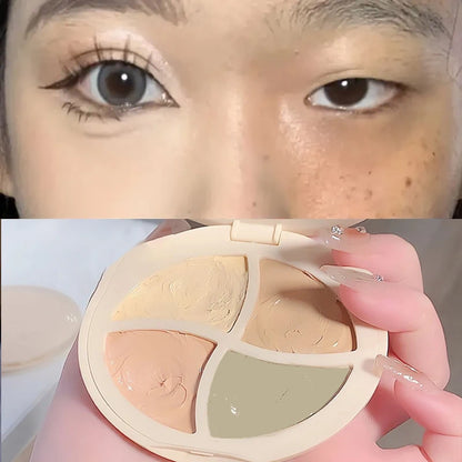 Paleta de corretivo à prova d'água 4 em 1, hidratante natural de longa duração, textura cremosa, cobre manchas/olheiras/acne ✨💎