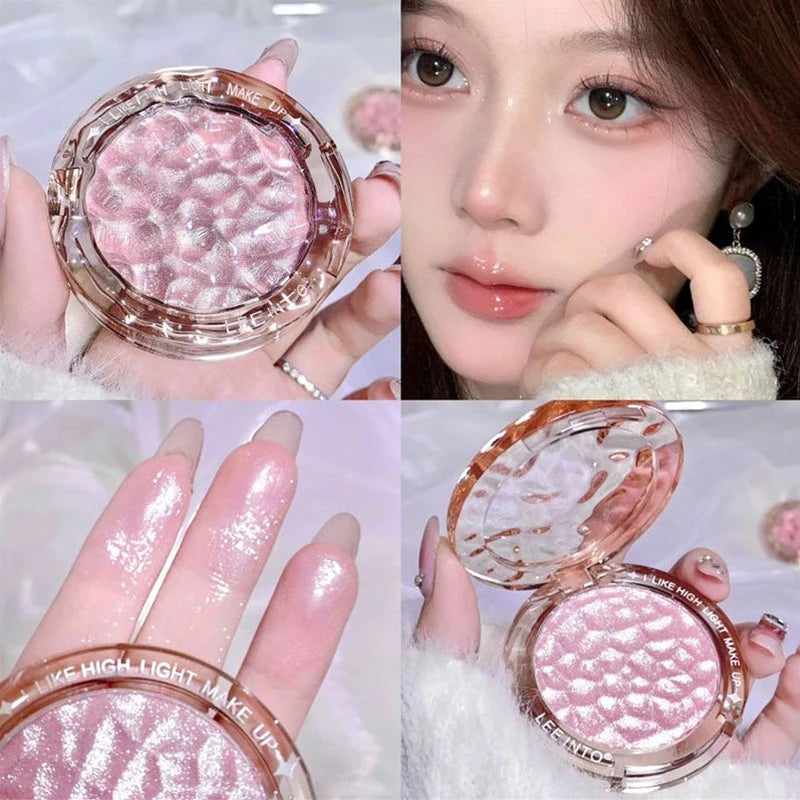 Pó de alto brilho, gloss, glitter, iluminador, paleta de contorno, corretor de contorno com brilho natural, luz de longa duração