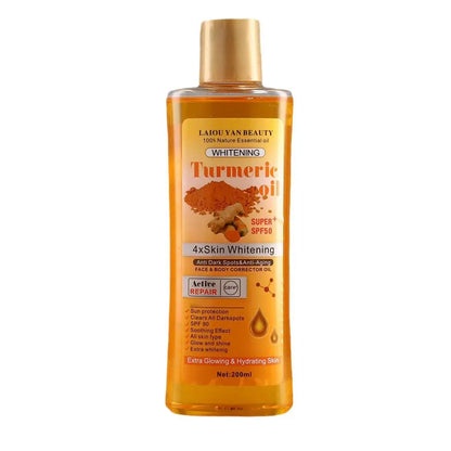 Óleo essencial de cúrcuma e gengibre, 200ml, hidratante profundo, nutritivo e suavizante para o rosto, sérum facial, hidratante para cuidados com a pele.