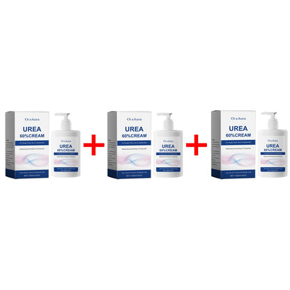 Creme hidratante para os pés com 60% de ureia. Alivia o ressecamento e rachaduras nos calcanhares, repara, suaviza, remove calosidades e pele morta. Cuidados com a pele das mãos e pés.