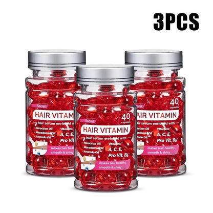 Óleo vitamínico marroquino agam, essência para cuidados com os cabelos, reparação de nutrição danificada, produtos de tratamento para melhoria da divisão do cabelo, 40 cápsulas ✨