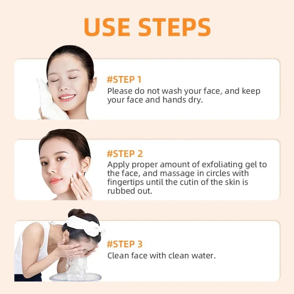 Gel esfoliante laranja 50g, esfoliação, morto, remoção, limpeza profunda, de longa duração, umidade limpa os poros, seguro para o corpo inteiro ✨🧡