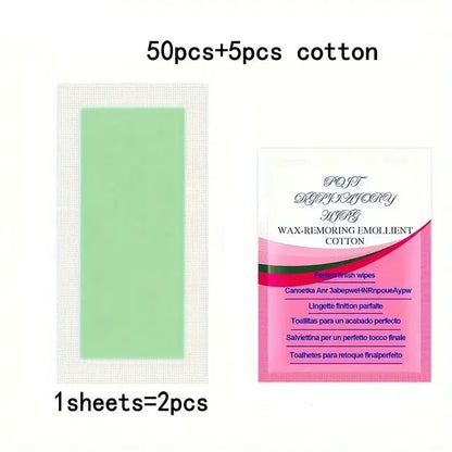 10/20/30/50 peças tiras depilatórias de cera para remoção de pelos, papel de cera fria, tiras de papel para rosto, pescoço, braço, perna, corpo, ferramentas de beleza ✨