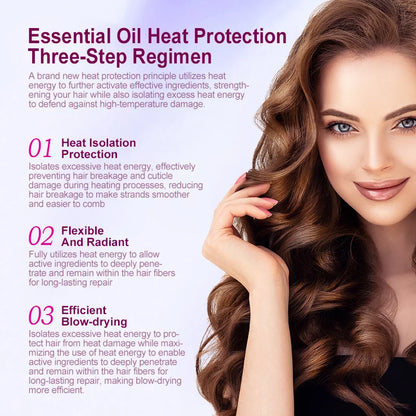 PURC Spray Protetor de Calor Óleo de Coco Controle de Frizz e Brilho para Todos os Tipos de Cabelo Proteção Térmica até 470°F Cuidados com os Cabelos✨