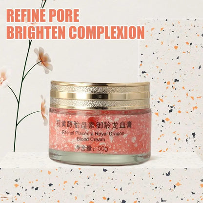 Creme facial ultra-hidratante com retinol, placenta e sangue de dragão real. Sérum firmador e suavizante para rejuvenescimento da pele