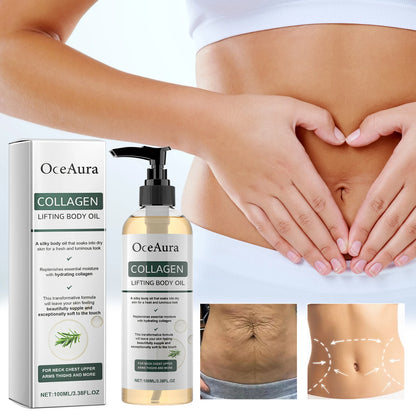 Óleo Corporal de Colágeno OceAura Hidratante e Nutritivo para Massagem Corporal Completa, Óleo Essencial para Pele Seca, Hidratante