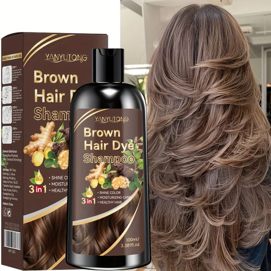 Shampoo 3 em 1 com tratamento colorido de cúrcuma, shampoo nutritivo com tratamento colorido, fórmula suave, à base de plantas, bege claro✨🌱