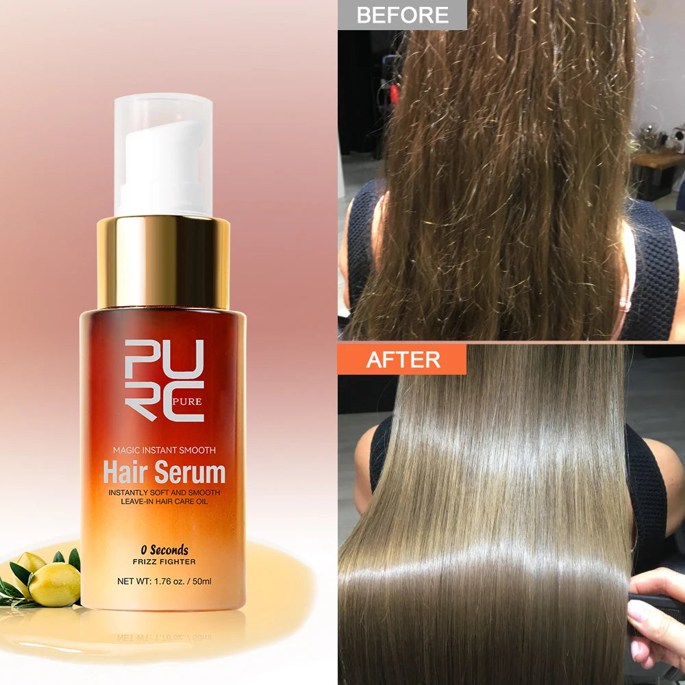 PURC Magic Instant Smooth Hair Soro Nutritivo Reparação Óleo para Cabelo Danificado Leave-In Anti-Frizz Suavidade Cuidados com o Cabelo✨