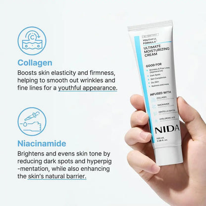 Nida final creme hidratante anti-envelhecimento reparação calmante poro hidratante reparação vermelhidão branqueamento essência cuidados com a pele 🩵✨