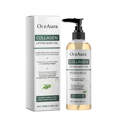 Óleo corporal firmador de colágeno, hidratação profunda, hidratante firmador, braço, barriga e excesso de gordura, óleo essencial de massagem para pele de corpo inteiro, 100ml ✨