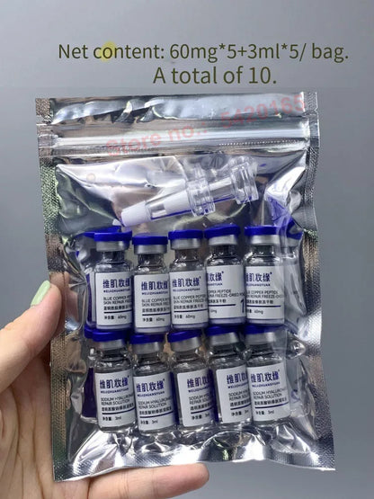 O pó liofilizado de cobre eficaz do peptídeo 99% GHK-CU para linhas finas anti-envelhecimento desvanece-se melhora a barreira da pele do reparo da elasticidade
