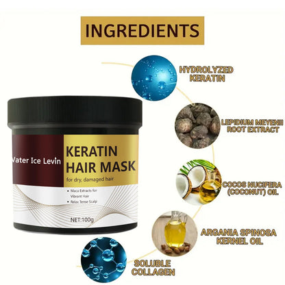 Máscara de cabelo de queratina mágica 5 segundos reparação rápida danificado cabelo crespo macio suave brilhante alisamento hidratação profunda cuidados com o cabelo ✨🌟