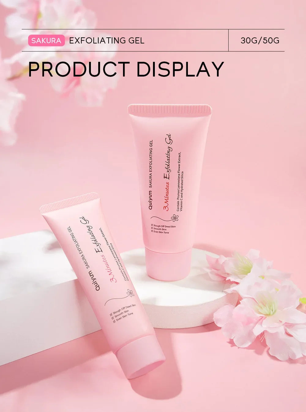 Sakura esfoliante peeling gel esfoliante facial hidratante nutritivo reparação esfoliante creme facial beleza cuidados com a pele 30g/50g