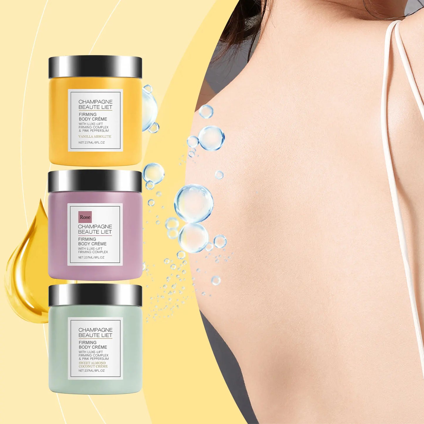Creme corporal firmador champanhe com pepperslim, creme anti-rugas para apertar a pele, loção corporal hidratante diária para homens e mulheres✨