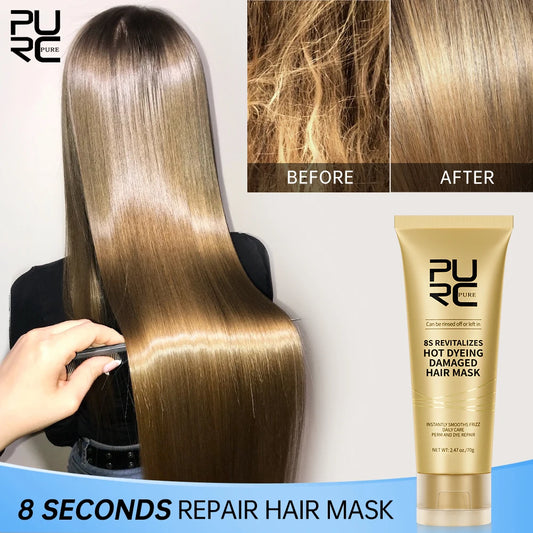 Purc 8 segundos máscara de cabelo mágica queratina alisamento reparação danificado frizy tratamento suave alisamento profissional creme de cuidados com o cabelo✨