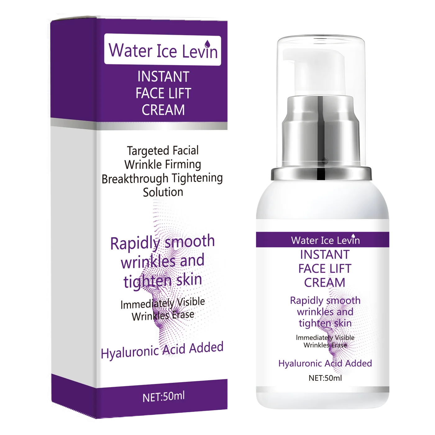 Creme facial lifting instantâneo com ácido hialurônico para rugas