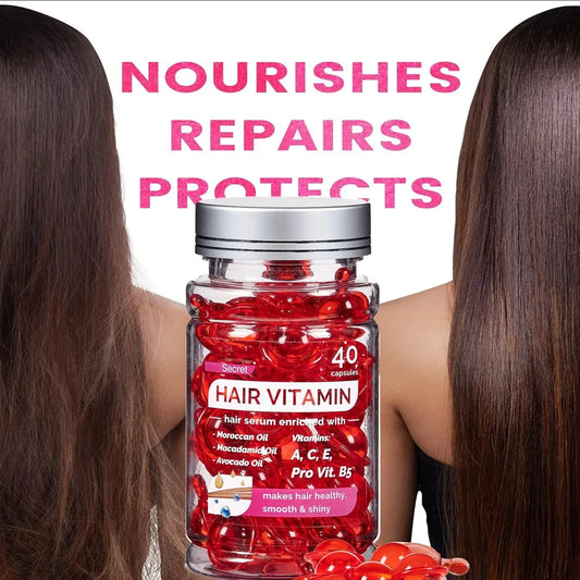 Óleo vitamínico marroquino agam, essência para cuidados com os cabelos, reparação de nutrição danificada, produtos de tratamento para melhoria da divisão do cabelo, 40 cápsulas ✨