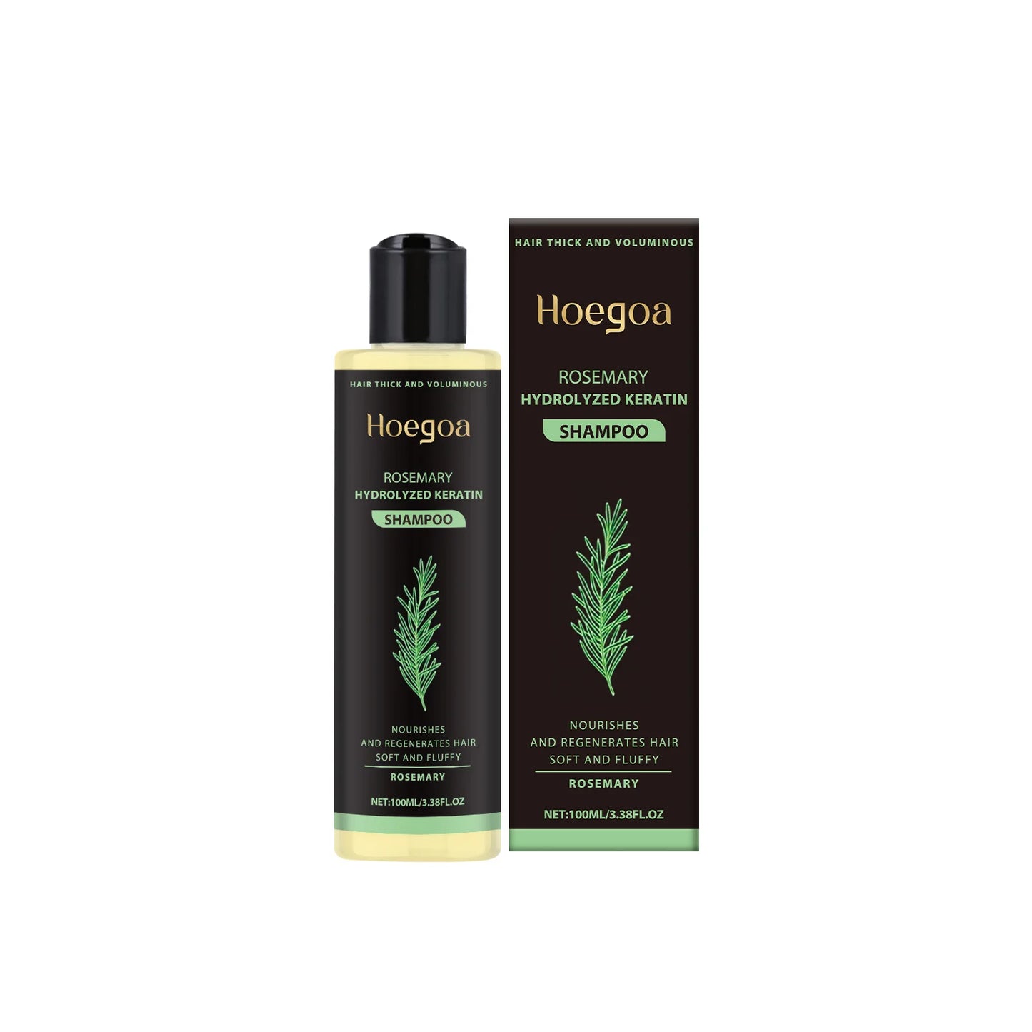 Hoegoa Rosemary Hair Shampoo Volumizing e Thickening Fortalecimento e controle de óleo Nutre e repara óleo de cabelo adiciona volume✨