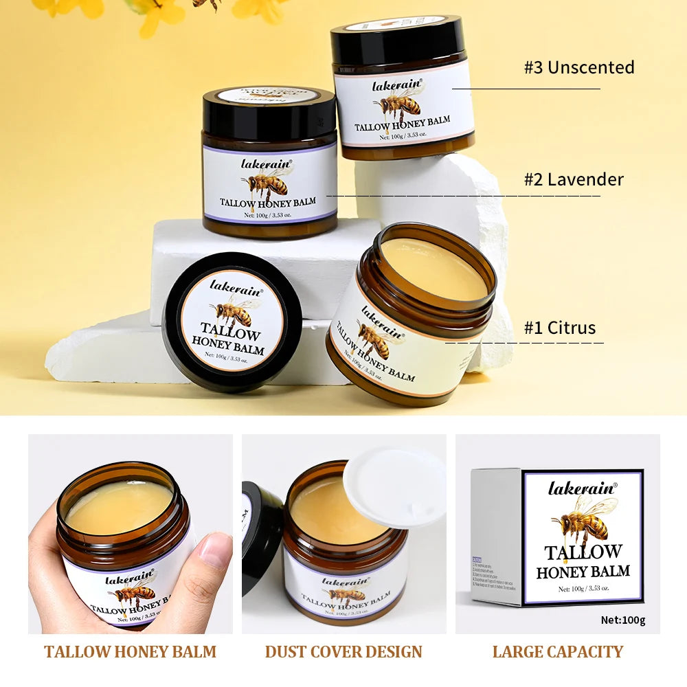 Bálsamo de mel de sebo específico para pele seca e coceira hidratante sebo de carne creme facial loção corporal creme facial cuidados✨🍯