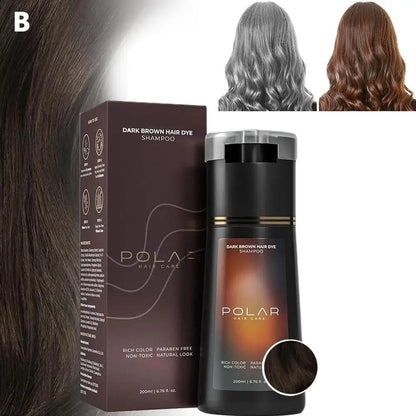 Champô Tinta para Cabelo Grisalho para Mulher e Homem, Kit de Tinta Natural para Cabelo, Champô Tinta Semi-Permanente, Preto, Castanho e Roxo, 200ml