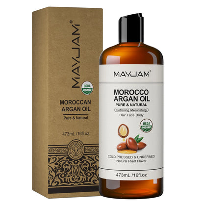 Óleo de coco orgânico USDA para pele, cabelo facial, amêndoa doce prensada a frio, argan marroquino, óleo de semente de girassol para massagem, hidratação