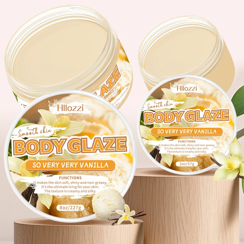 Manteiga Corporal Hidratante e Nutritiva de Baunilha (2oz/8oz) - Refrescante e Não Oleosa - Hidrata a Pele