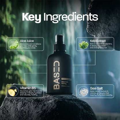 BASED Sea Salt Spray 200 ml — Spray Capilar de Sal Marinho para Volume e Textura.