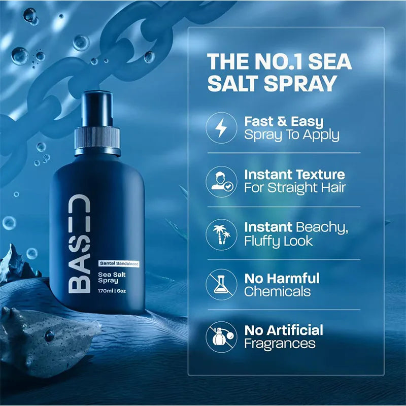 BASED Sea Salt Spray 200 ml — Spray Capilar de Sal Marinho para Volume e Textura.