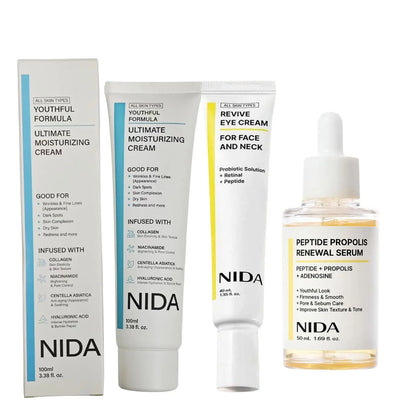 Nida retinol diminuindo linhas finas creme para os olhos hidratante diário nutritivo creme facial repara a barreira da pele essência de própolis