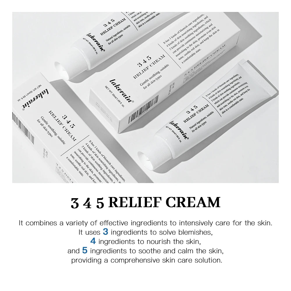345 Creme Calmante | Hidratante facial diário | Tratamento local || Para todos os tipos de pele