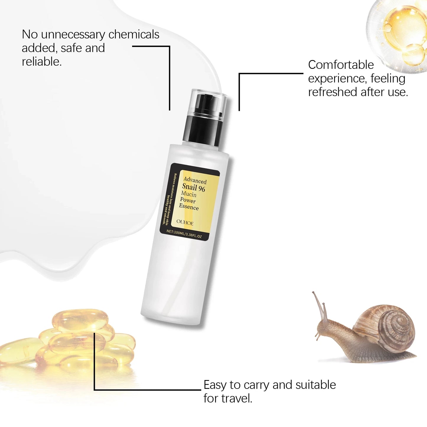 Snail 96 Mucin Power Essence Fading Fine Lines Moisturizing Lifting Firming Smoothing Nourishin Brightening Skin Care ✨