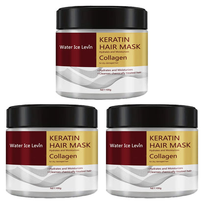 Máscara Capilar de Colagénio e Queratina com Hidratante e Condicionador para Controlo da Oleosidade, Suavidade, Suavidade, Reparação do Cabelo Danificado e Revitaliza o Fio.