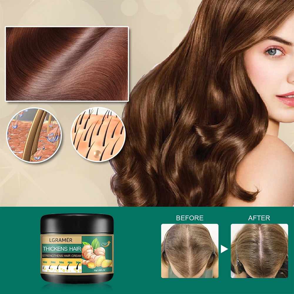 Creme de cabelo de gengibre, limpeza profunda, promove o crescimento do cabelo, aliviando a perda de cabelo, melhorando o couro cabeludo, estimula o cuidado de alisamento do folículo capilar ✨