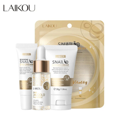 Laikou vitamina c conjuntos de cuidados com a pele 3 pçs creme facial soro creme para os olhos hidratante anti rugas kit de cuidados faciais ✨
