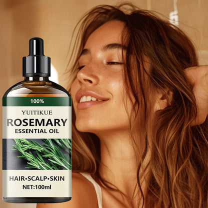 Óleo essencial de alecrim 100% puro, adequado para o cabelo, couro cabeludo e pele, óleo de aromaterapia natural, nutritivo e revitalizante.
