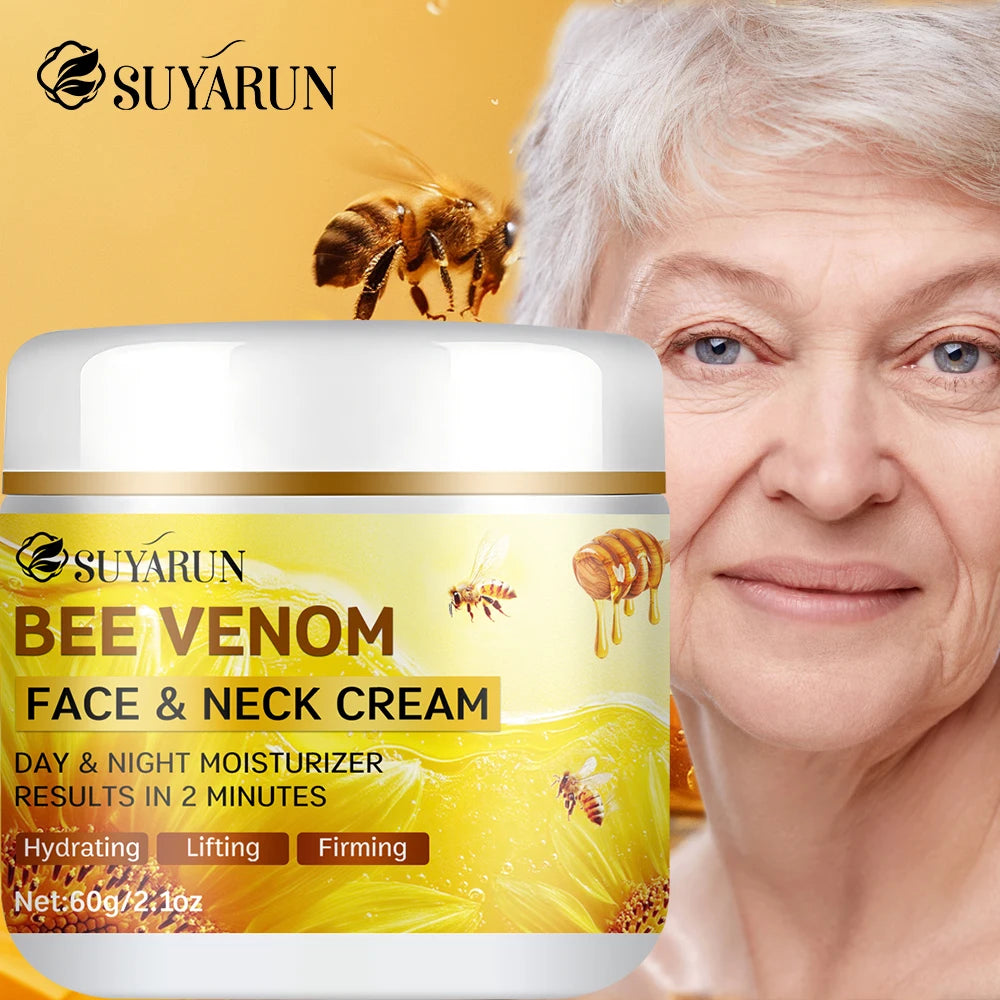 SUYARUN Creme facial antienvelhecimento com colágeno de veneno de abelha | Hidratante reafirmante e lifting | Redução de rugas | Hidratação 24H.
