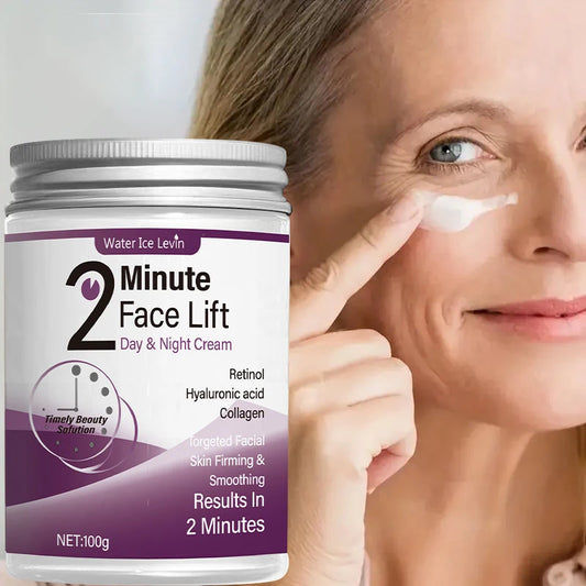 Creme de dia e noite para lifting facial de 2 minutos contém retinol, ácido hialurônico e colágeno - loção hidratante adequada para todos os tons de pele claros, sem fragrância, absorção de 2 minutos ✨🩶