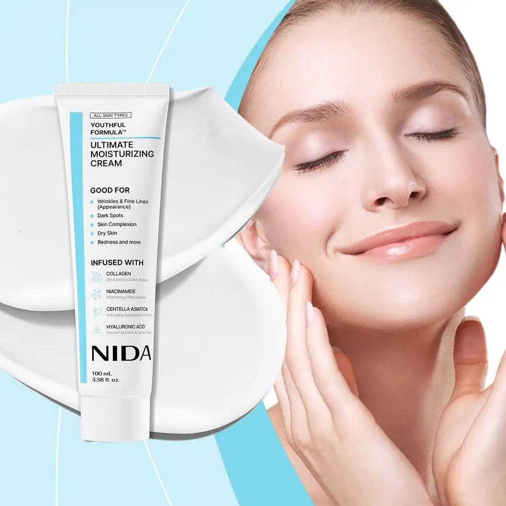 Nida final creme hidratante anti-envelhecimento reparação calmante poro hidratante reparação vermelhidão branqueamento essência cuidados com a pele 🩵✨