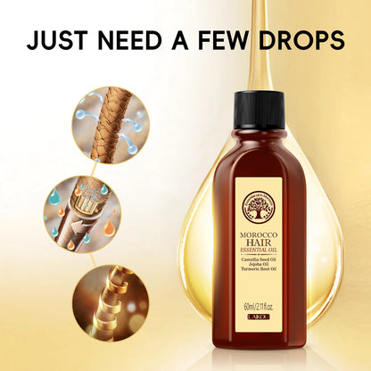 Laikou marrocos óleo essencial de cabelo 60ml reparação de cabelos danificados anti frizz nutritivo alisamento óleo de argan para todos os tipos de cabelo ✨