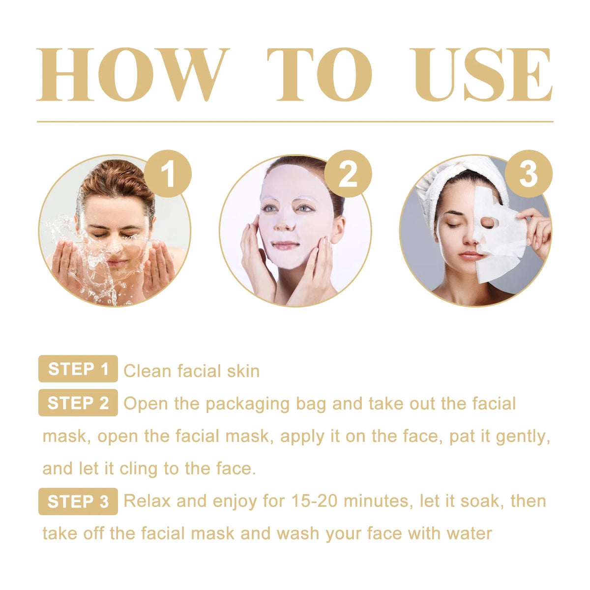 Máscara Facial de Colagénio Antirrugas – 10 Unidades.