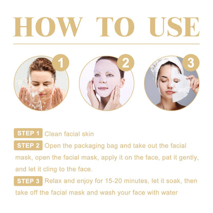 Máscara Facial de Colagénio Antirrugas – 10 Unidades.