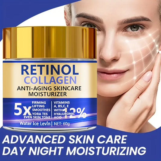 Creme facial de retinol e colágeno 60g, hidratante reafirmante antienvelhecimento com ácido hialurônico, entrega rápida✨