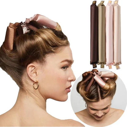 Modeladores de cabelo sem calor, haste de ondulação de cetim, sem calor, cachos de seda, rolos de cabelo preguiçosos, modelador de cabelo macio para dormir, ferramentas de estilo ✨