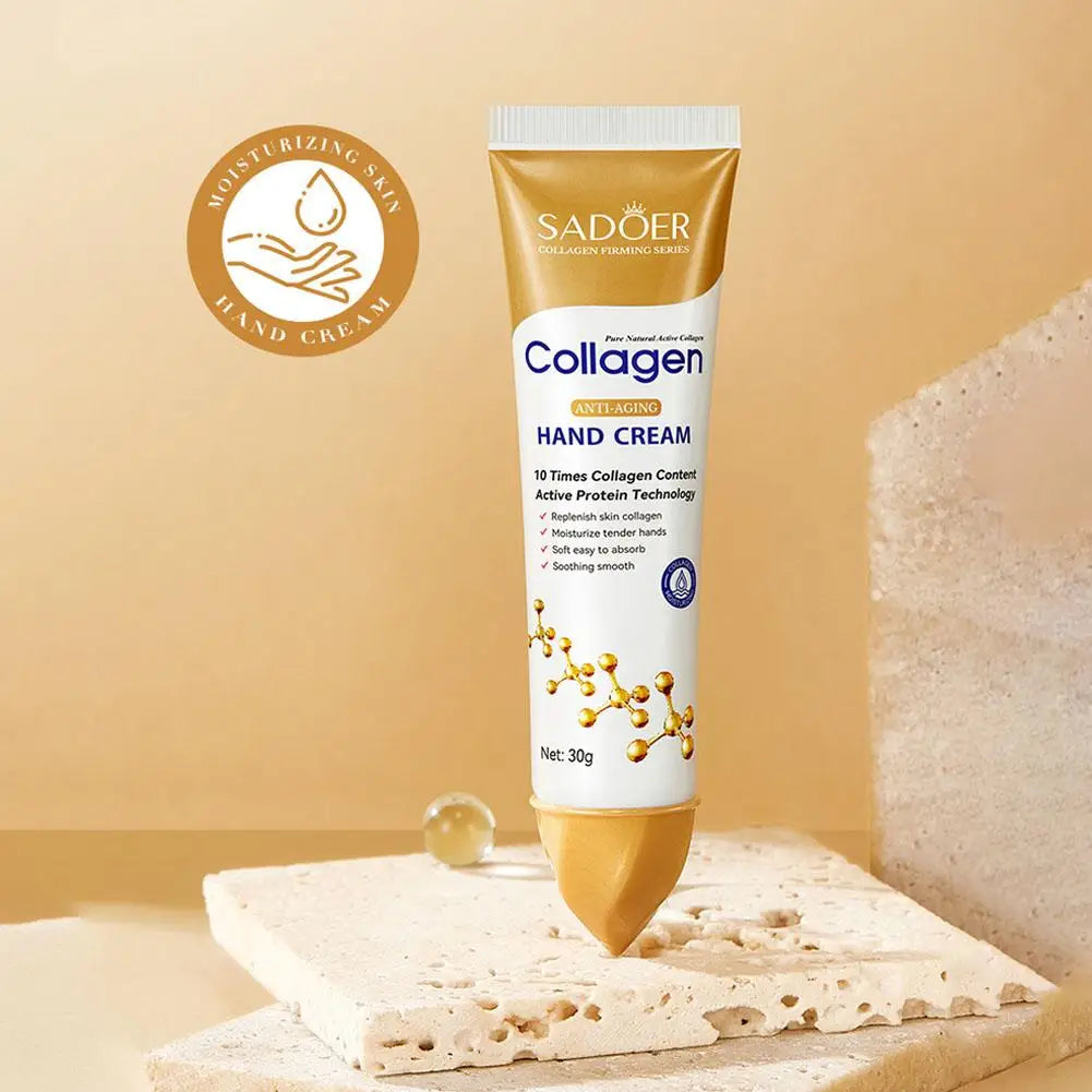 3pcs * 30g Colágeno Creme para as Mãos Suavizar a Pele Nutrir Hidratante Coreano Cuidados com a Pele Produtos de Reparação Rachada ✨