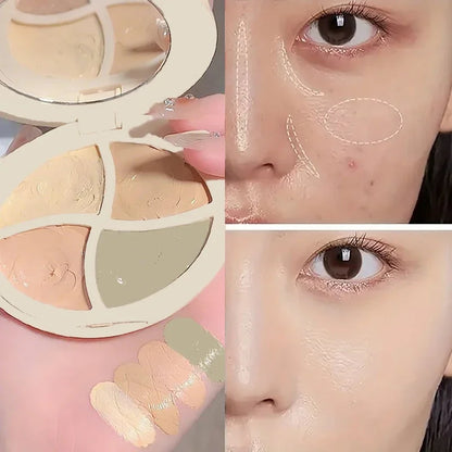 Paleta de corretivo à prova d'água 4 em 1, hidratante natural de longa duração, textura cremosa, cobre manchas/olheiras/acne ✨💎